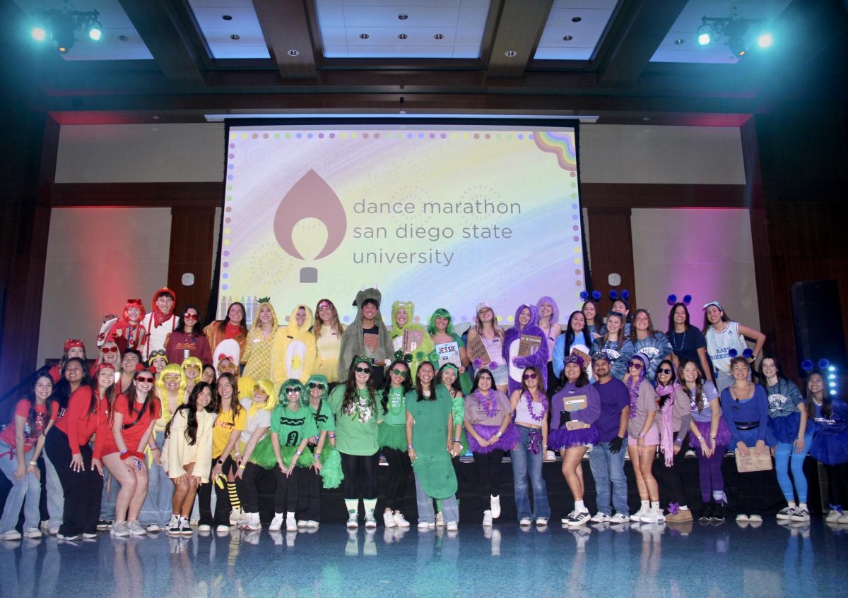 Dance Marathon participants show off their spirit and pride in colorful costumes on Feb. 22, 2025 in Montezuma Hall. 